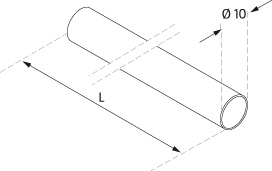 Stainless Steel Bar - Model 1900/1910 - Ø 10mm CAD Drawing
